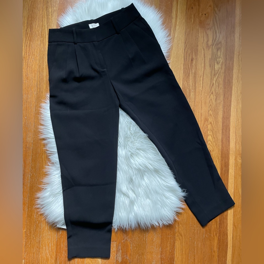 J. Crew Black Ankle Length Pleated Front Dress Pants